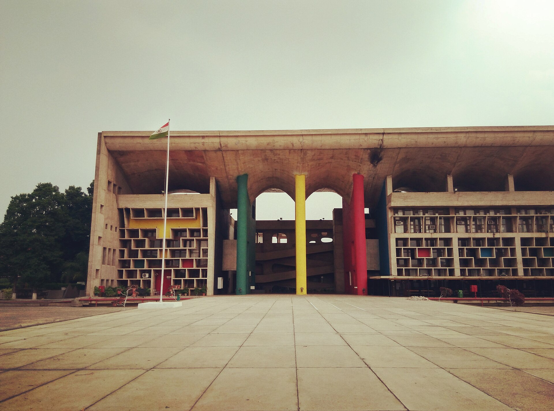 The Palace of Justice, Punjab & Haryana High Court, Chandigarh, designed by Le Corbusier